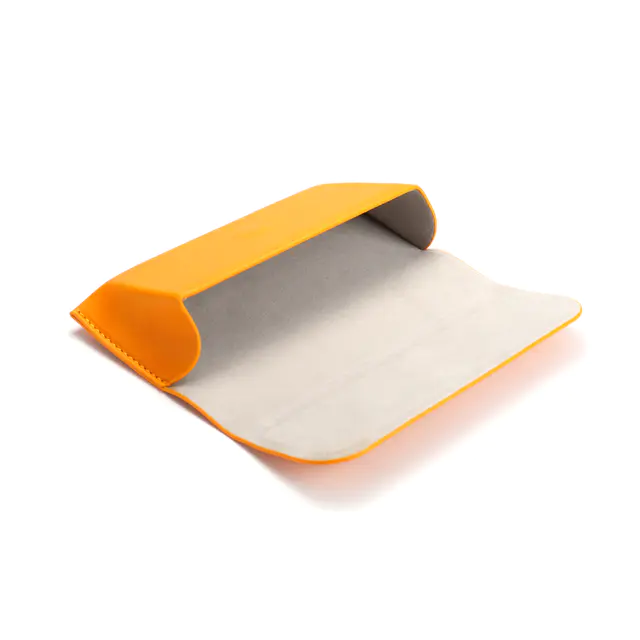 Orange Smooth Magnetic Leather Glasses Case