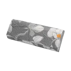 Gray Embroidered Floral Magnetic Eyeglass Case