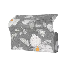 Gray Embroidered Floral Magnetic Eyeglass Case