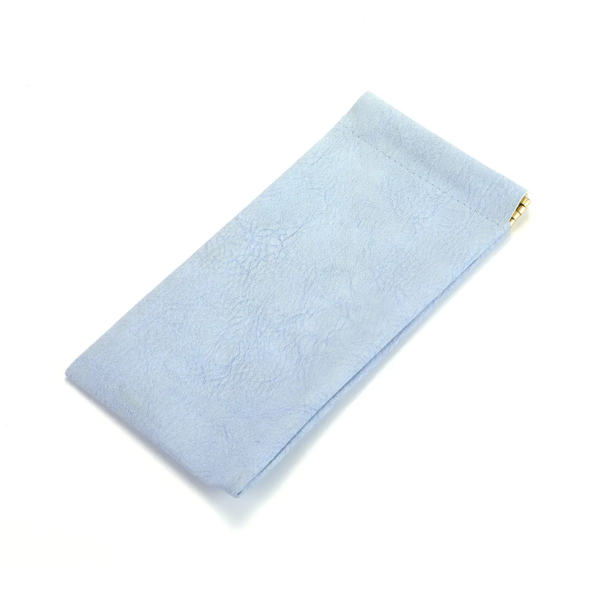 Light Blue Minimal PU Glasses Pouch