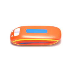 Orange Cartoon Train PU Glasses Case