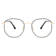 Geometric Bright Gold Eyeglasses
