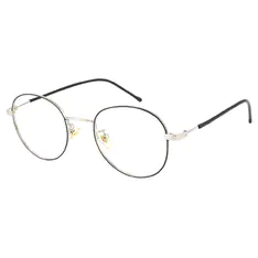 Round Black Silver Eyeglasses