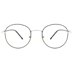 Round Black Silver Eyeglasses