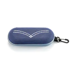Nors Gray Denim EVA Zipper Glasses Case with Clip | EFE