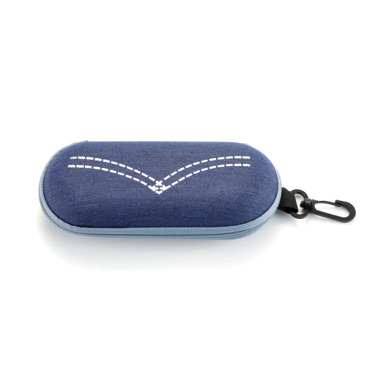 Gray Denim EVA Zipper Glasses Case