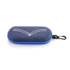 Blue Denim EVA Zipper Glasses Case