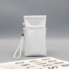 White Checkered PU Glasses Pouch