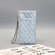 Silver Checkered PU Glasses Pouch