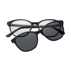 Cat-eye Black Clip-On Sunglasses