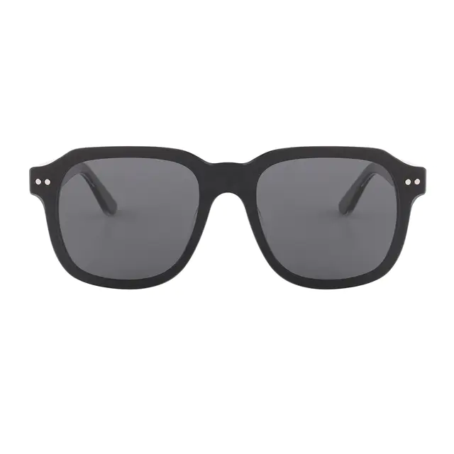 Square Black Clip-On Sunglasses