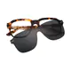 Square Tortoiseshell Clip-On Sunglasses