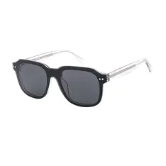 Square Black/Clear Clip-On Sunglasses