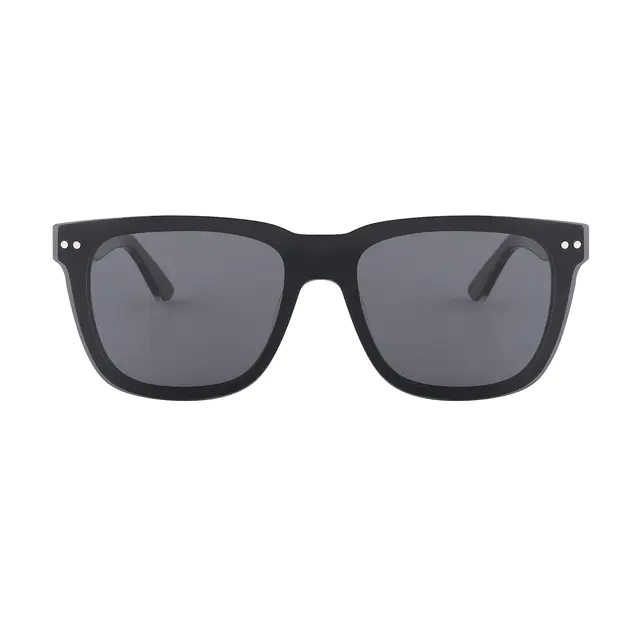 Square Black Clip-On Sunglasses