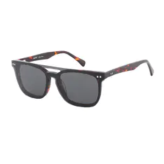 Square Tortoiseshell Clip-On Sunglasses