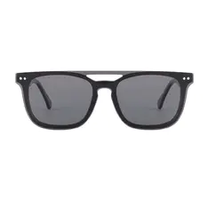 Square Brown Clip-On Sunglasses