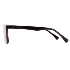 Square Brown Clip-On Sunglasses