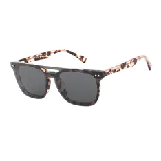 Square Pink Tortoiseshell Clip-On Sunglasses