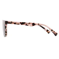 Square Pink Tortoiseshell Clip-On Sunglasses