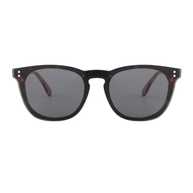 Square Tortoiseshell Clip-On Sunglasses