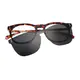 Square Tortoiseshell Clip-On Sunglasses