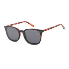 Square Tortoiseshell Clip-On Sunglasses