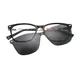 Square Black Clip-On Sunglasses