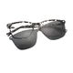 Square Ivory Clip-On Tortoiseshell Sunglasses