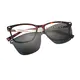 Square Dark Tortoiseshell Clip-On Sunglasses