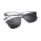 Square Gray Clip-On Sunglasses