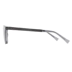 Square Gray Clip-On Sunglasses