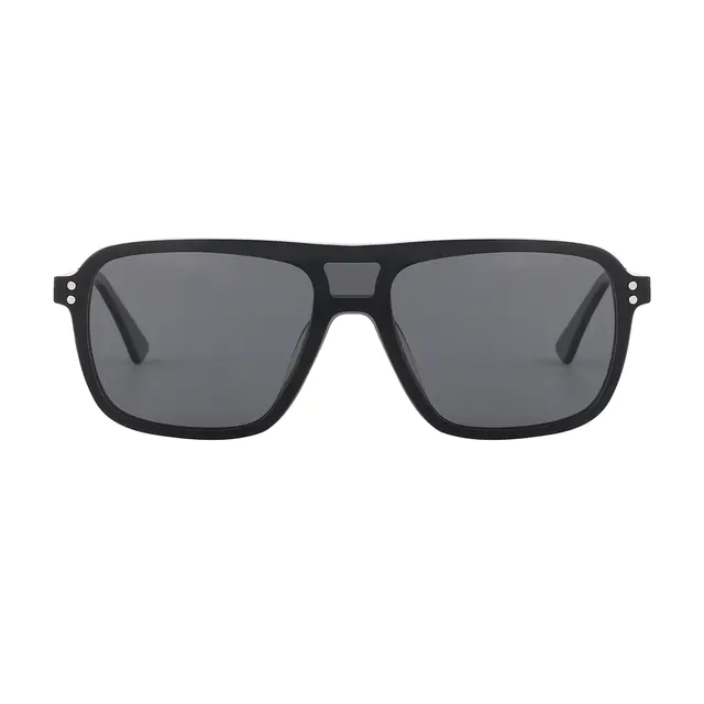 Square Black Clip-On Sunglasses