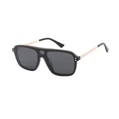 Square Black Clip-On Sunglasses