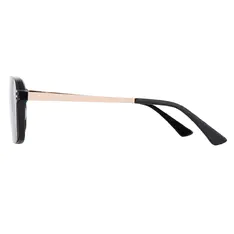 Square Black Clip-On Sunglasses