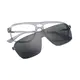 Square Gray Clip-On Sunglasses
