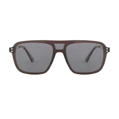 Square Brown Clip-On Sunglasses