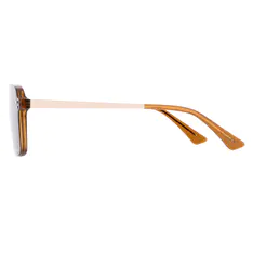 Square Brown Clip-On Sunglasses