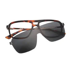 Square Tortoiseshell Clip-On Sunglasses