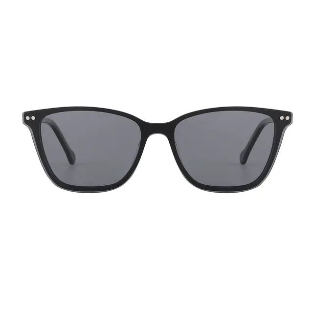 Cat-eye Black Clip-On Sunglasses