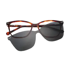Cat-eye Reddish Tortoiseshell Clip-On Sunglasses