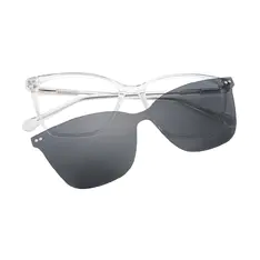 Cat-eye Clear Clip-On Eyeglasses