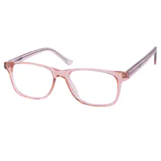 Rectangle Transparent Pink Eyeglasses