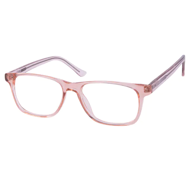 Rectangle Transparent Pink Eyeglasses