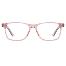 Rectangle Transparent Pink Eyeglasses