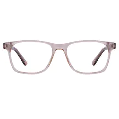 Rectangle Transparent Brown Eyeglasses