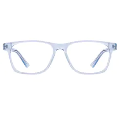 Rectangle Transparent Blue Eyeglasses