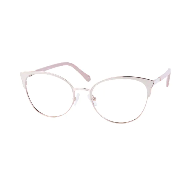 Cat-eye White/Gold Eyeglasses