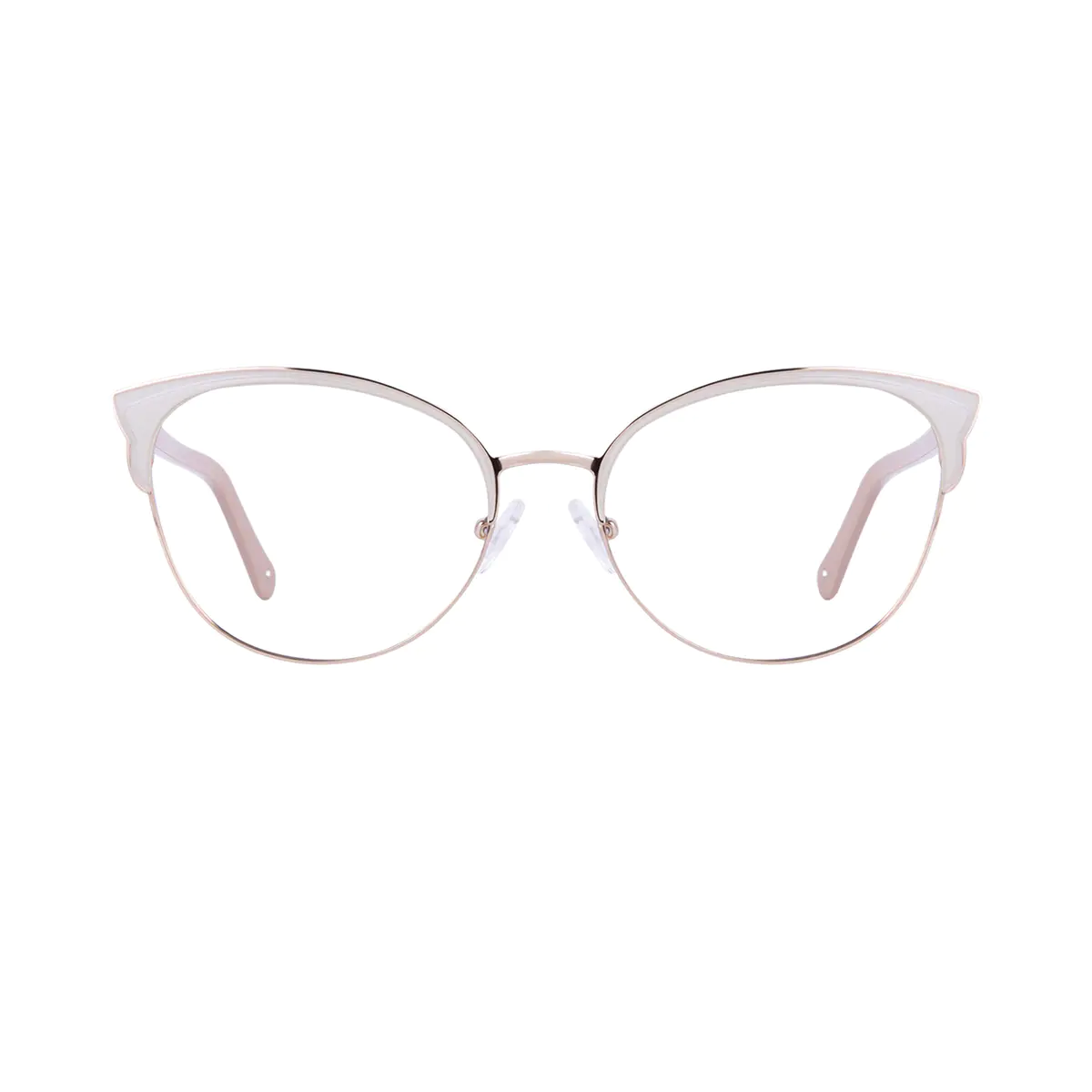 Cat-eye White/Gold Eyeglasses