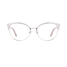 Cat-eye White/Gold Eyeglasses
