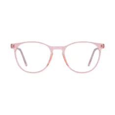 Round Transparent Pink Eyeglasses
